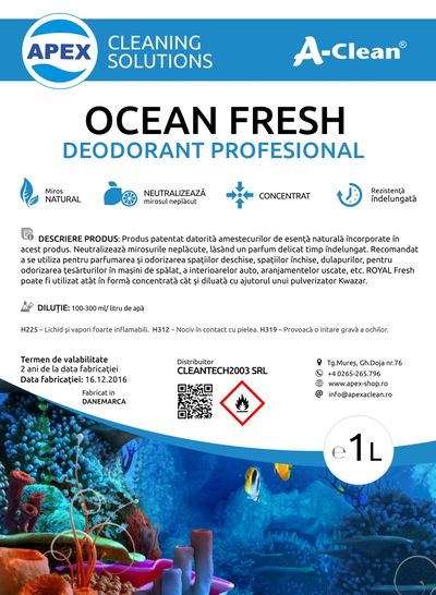 Deodorant Auto A-Clean Ocean Fresh 1L